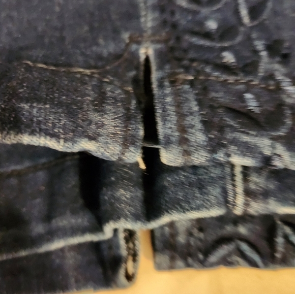 Sandpiper Jean Shorts Bermuda Shorts Denim Blue 14P Embroidered Decor - Picture 6 of 11